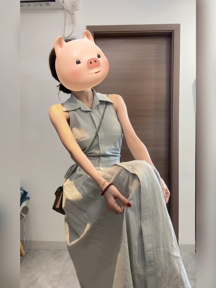 XZY Chic Casual  Collar Sleeve - Korean Style A Line Shirt Dress 评论和价格