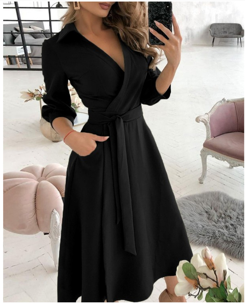 Women Print Dress Sexy V-Neck  - French Vintage Floral Midi Dress 评论和价格