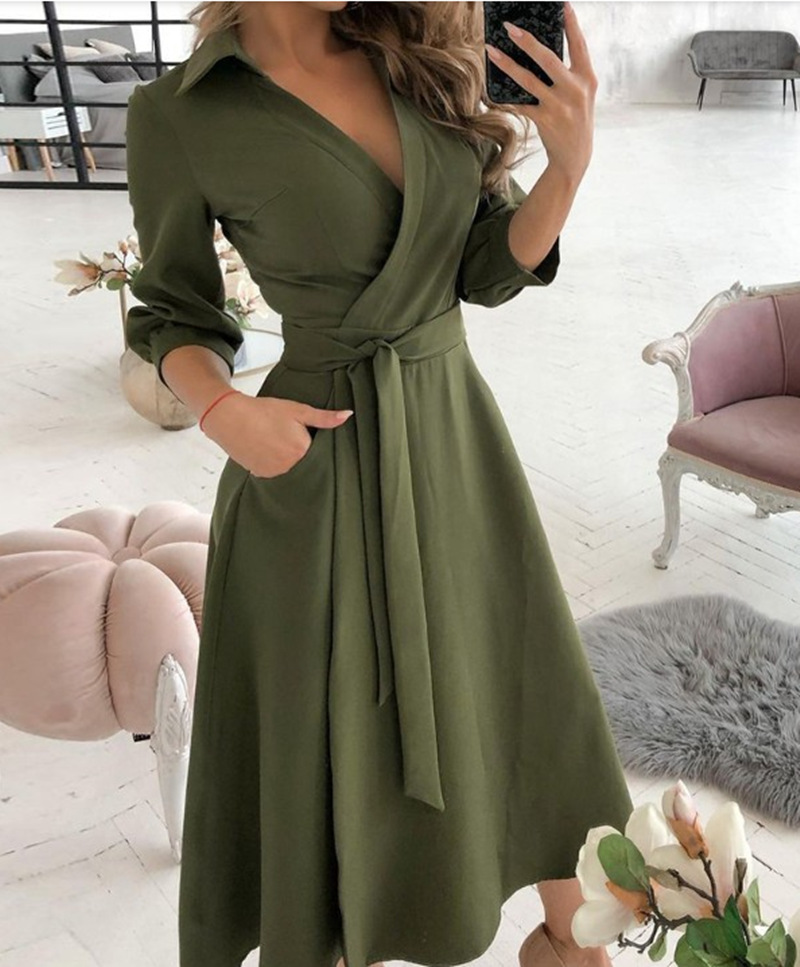 Women Print Dress Sexy V-Neck  - French Vintage Floral Midi Dress 评论和价格