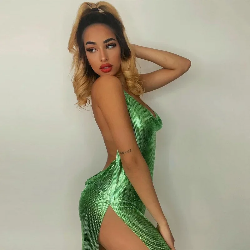 Gilding Mini Club Party Dress  - Y2K Backless Halter Mini Dress 评论和价格