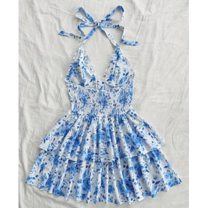 Women Vacation Style Retro Sho - French Vintage Floral Midi Dress 评论和价格