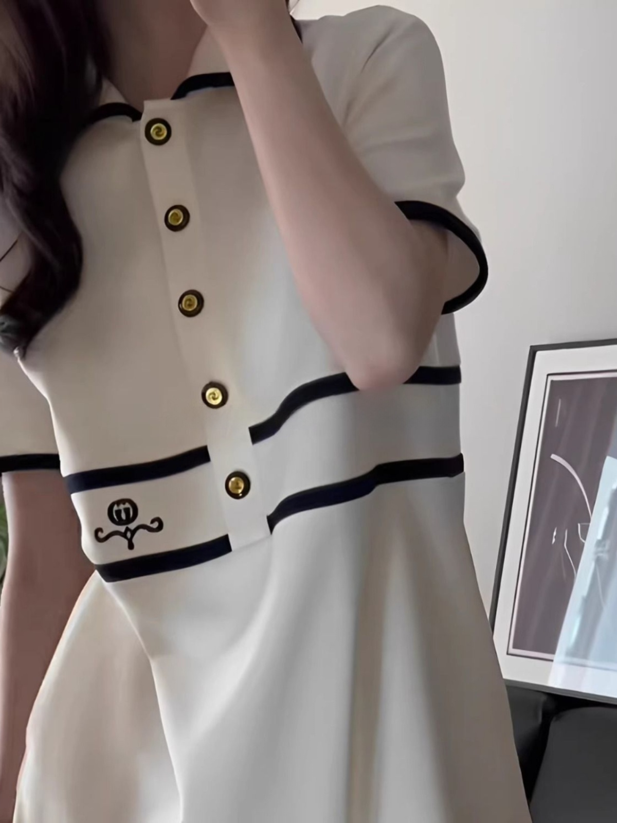 plus Size  Collar Short Sleeve - Korean Style A Line Shirt Dress 评论和价格