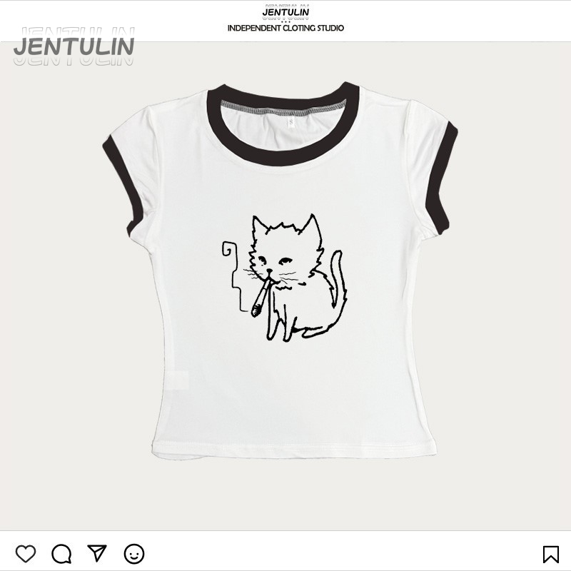 Korea Style Y2k 90s Crop Top H - Y2K Graphic Baby Tee Crop 评论和价格