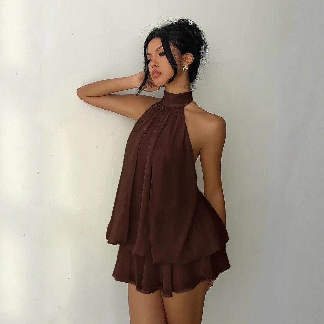 Women's Halter Neck Dress Back - Y2K Backless Halter Mini Dress 评论和价格