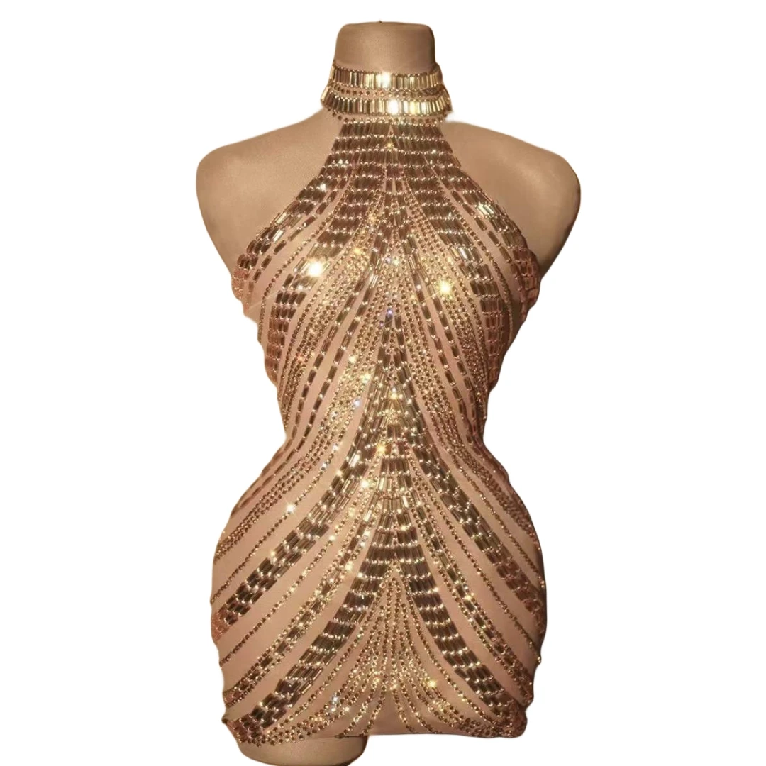 Sparkly Dress Women Stretch Rh - Sparkly Rhinestone Club Party Dress 评论和价格