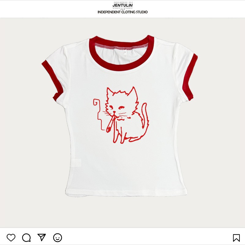 Korea Style Y2k 90s Baby Tees  - Y2K Graphic Baby Tee Crop 评论和价格