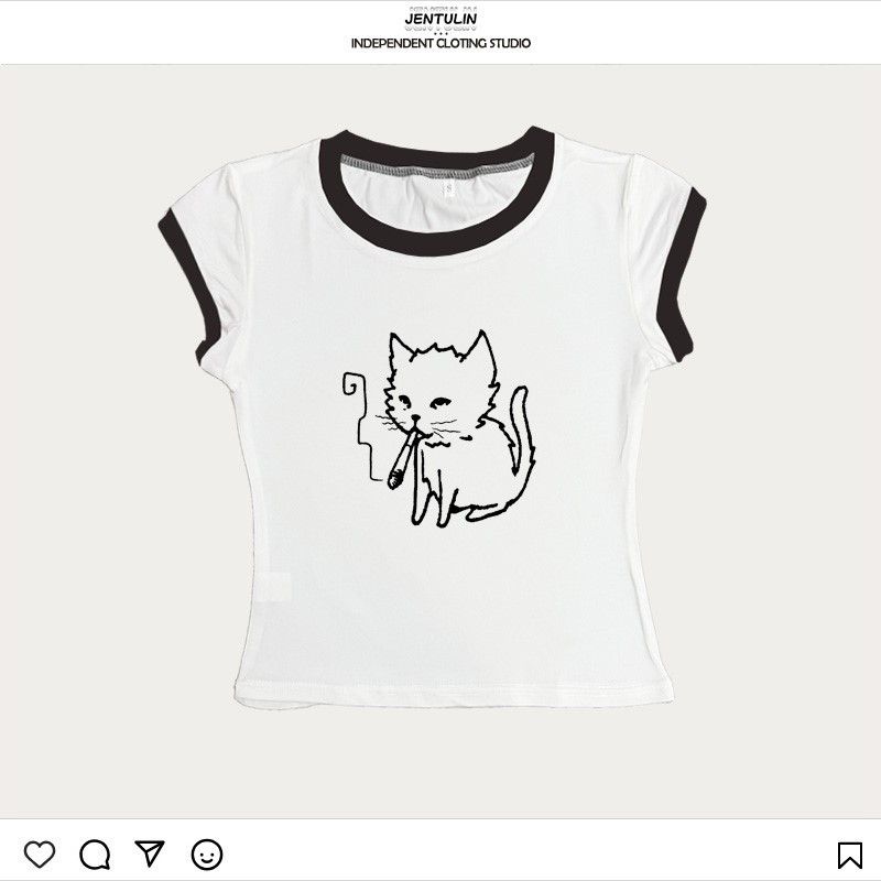 Korea Style Y2k 90s Baby Tees  - Y2K Graphic Baby Tee Crop 评论和价格