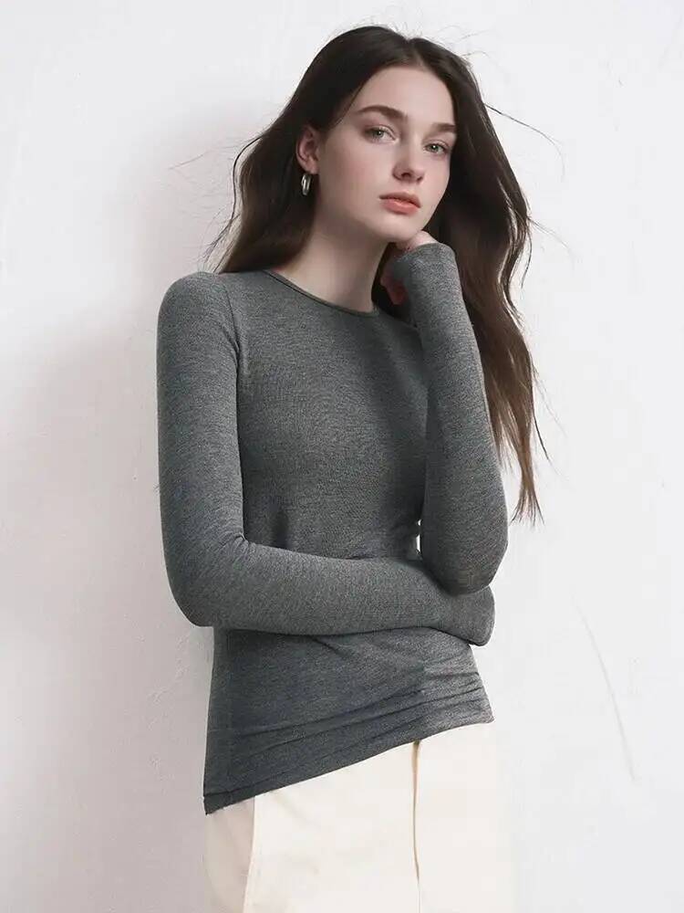 Women Cashmere Blend Long Slee - Blouses 评论和价格
