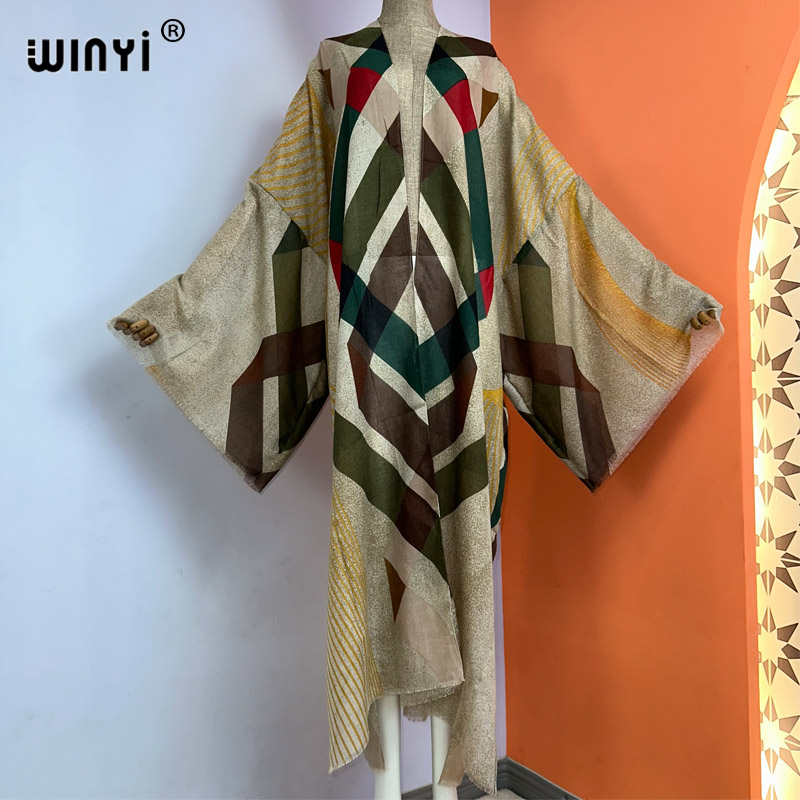 WINYI kimono summer boho print - Boho Summer Beach Maxi Dress 评论和价格