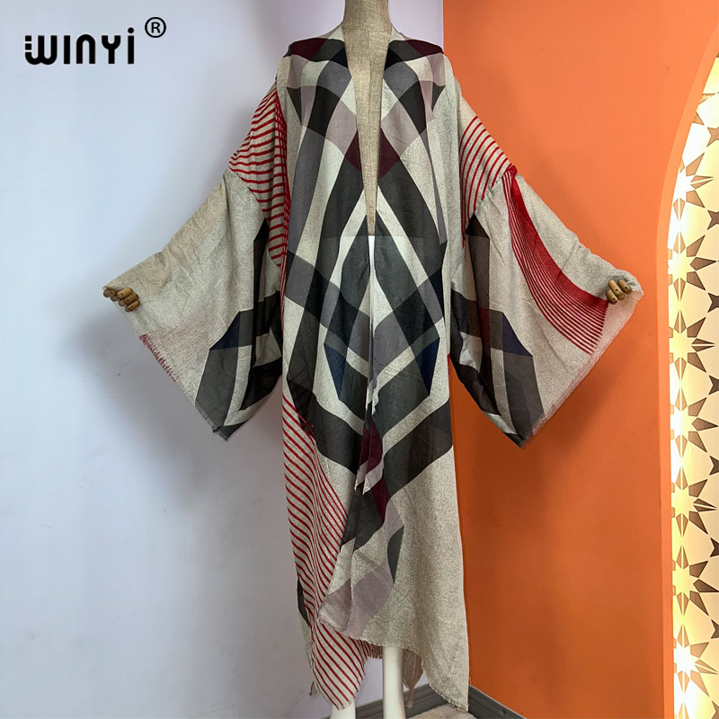 WINYI kimono summer boho print - Boho Summer Beach Maxi Dress 评论和价格